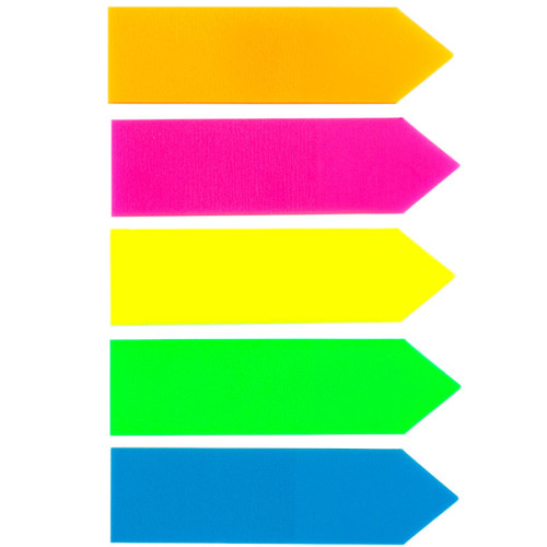 Закладки клейкие "Basy", 12 х 45 мм, стрелки, пластиковые,  5 цв х 25 листов