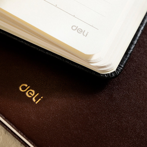 Записная книжка DELI на резинке, А5, 96 листов в линейку, черная