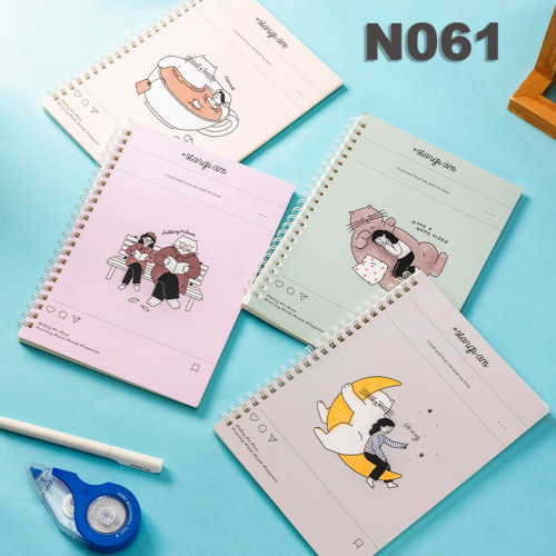 Записная книжка DELI "Stangram" на спирали, А5, 60 листов в линейку, ассорти