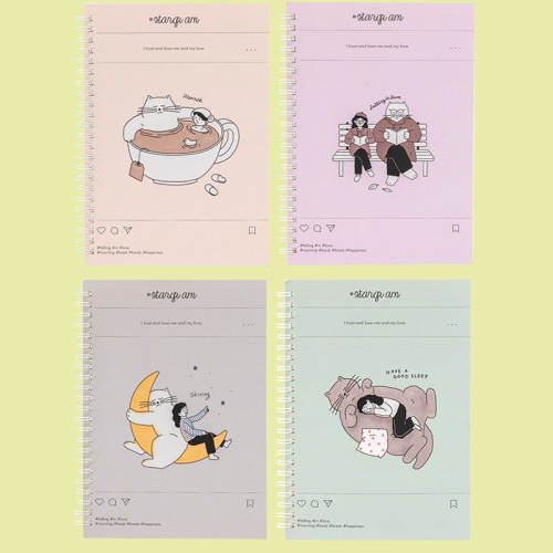 Записная книжка DELI "Stangram" на спирали, А5, 60 листов в линейку, ассорти