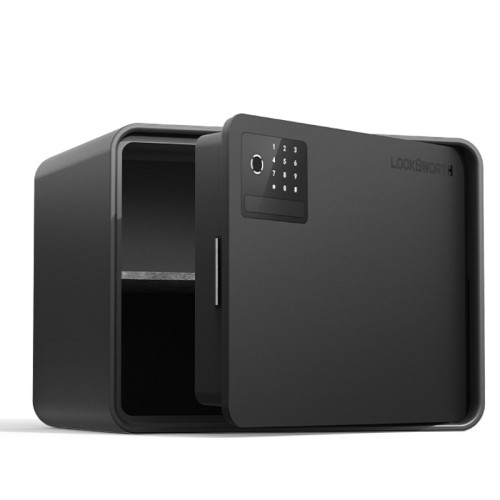 Сейф DELI LockSwort биометрический + электронный замок + ключ + Wi-Fi, 300х400х300 мм, 10 кг, черный