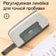 Дырокол DELI до 10 листов, металлический корпус, с линейкой