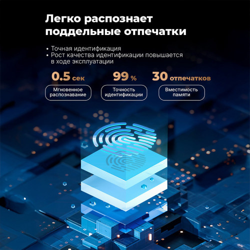 Сейф LockSworth биометрический + электронный замок + ключ, 250х360х250 мм, 7,6 кг, черный