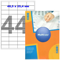 Этикетки самоклеящиеся Multilabel, А4, 48,5 х 25,4 мм., 44 шт/лист, 100 л.