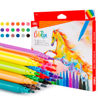 Фломастеры Deli "ColoRun", 18 цветов, картон