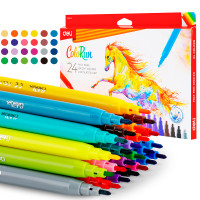 Фломастеры Deli "ColoRun", 24 цвета, картон