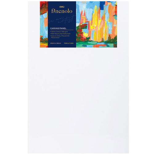 Холст на картоне DELI "Finenolo", 20х30 см, 280 г/м2, среднее зерно, хлопок Холст на картоне DELI "Finenolo", 20х30 см, 280 г/м2, среднее зерно, хлопок