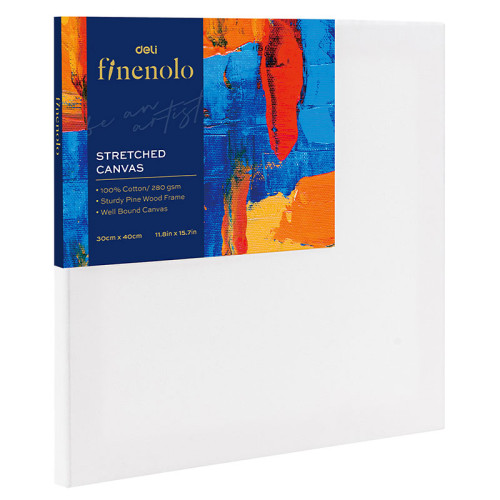 Холст на подрамнике DELI "Finenolo", 30х40 см, 280 г/м2, среднее зерно, хлопок Холст на подрамнике DELI "Finenolo", 30х40 см, 280 г/м2, среднее зерно, хлопок