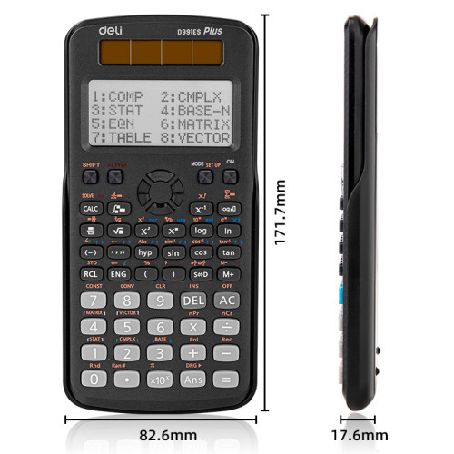 Калькулятор научный DELI "ED-991ES", 10+2 разряда, 417 функций, 171,7x82,6x17,6 мм, черный Калькулятор научный DELI "ED-991ES", 10+2 разряда, 417 функций, 171,7x82,6x17,6 мм, черный