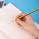 Карандаш DELI "Scribe", НВ, шестигранный корпус, дерево, с ластиком, желтый с полосками ассорти