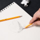 Карандаш DELI "Scribe", НВ, шестигранный корпус, дерево, с ластиком, желтый