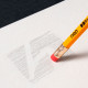 Карандаш DELI "Scribe", НВ, шестигранный корпус, дерево, с ластиком, желтый