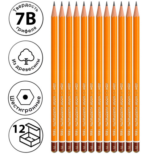 Карандаш KOH-I-NOOR "1500", профессиональный, 7В