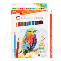 Карандаши цветные Deli "Color Emotion", 18 цветов, дерево, картон