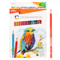 Карандаши цветные Deli "Color Emotion", 36 цветов, дерево, картон