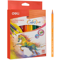 Карандаши цветные Deli "ColoRun", 36 цветов, дерево, картон
