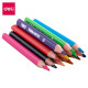 Карандаши цветные Deli "ColoRun", короткие, 12 цветов, PS, картон