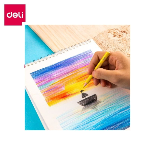 Карандаши цветные Deli "ColoRun", короткие, 12 цветов, PS, картон