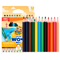 Карандаши цветные Deli "ColoRun", короткие, 12 цветов, PS, картон