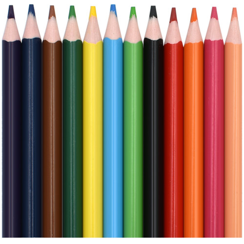 Карандаши цветные Deli "ColoRun", короткие, 12 цветов, PS, картон