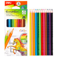 Карандаши цветные Deli "Enovation", 12 цветов, PS, картон
