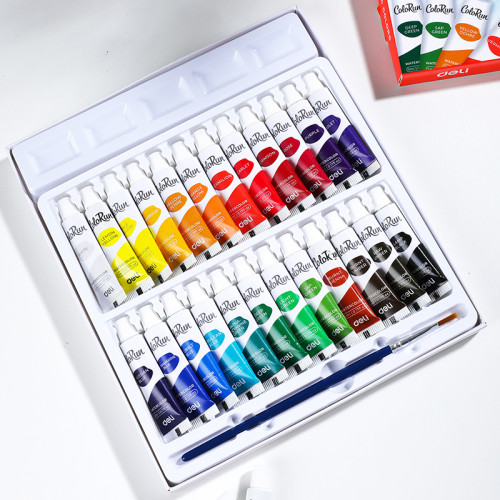 Краски акварельные DELI "ColoRun", художественные, 24 цвета в тубах по 5 мл.