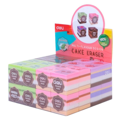 Ластик DELI "Cake", квадратный, ассорти (25х25х25 мм) Ластик DELI "Cake", квадратный, ассорти (25х25х25 мм)