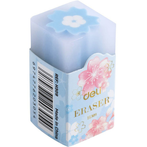Ластик DELI "Cherry Blossom", прямоугольный, ассорти (38х20х20 мм)