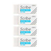 Ластик DELI "Scribe", прямоугольный, белый (42х17х10 мм), 4 шт в упаковке