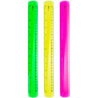 Линейка DELI "Pioneer" 30 см, неоновые цвета ассорти