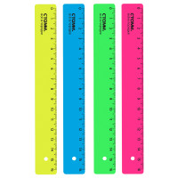 Линейка СТАММ "Neon" 16 см, неоновые цвета