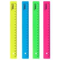 Линейка СТАММ "Neon" 20 см, неоновые цвета
