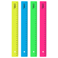 Линейка СТАММ "Neon" 25 см, неоновые цвета