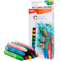 Мелки восковые Deli "Color Emotion", пастельные, масляные, 12 цветов, картон