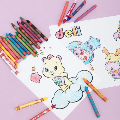 Мелки восковые Deli "ColoRun", пастельные, 24 цвета, картон Мелки восковые Deli "ColoRun", пастельные, 24 цвета, картон