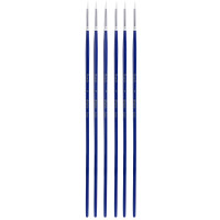 Набор кистей DELI "Finenolo", №1, круглая, березовая ручка 30 см, 6 штуки в уп., синтетика