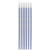 Набор кистей DELI "Finenolo", №4, круглая, березовая ручка 30 см, 6 штуки в уп., синтетика