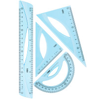 Набор линеек Deli "Woove" (треугольник .2 шт, линейка 20 см,транспортир)