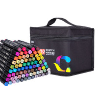 Набор маркеров для скетчинга DELI, двухсторонний 1/6 мм, 80 цветов