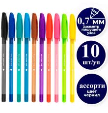 Набор шариковых ручек DELI "Q69" 10 штук, 10 цветов, 0,7 мм, европодвес