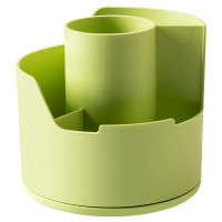 Органайзер DELI "LonGreen" 125х125х114 мм, на 4 отделения, вращающийся, зеленый