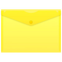 Папка-конверт на кнопке Бюрократ, А5, 180 мкм, желтая