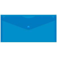 Папка-конверт на кнопке Бюрократ TRAVEL, С6, 180 мкм, прозрачная, синяя