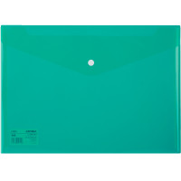 Папка-конверт на кнопке DELI "Aurora", А4, 0,16 мм, прозрачно-зеленая