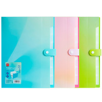 Папка-конверт на кнопке DELI "Neonup", А4, 8 отделений, ассорти