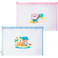 Папка-конверт на молнии DELI "Comiko", А4, 0,3 мм, сетка, ПВХ,  ассорти