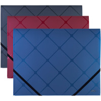 Папка на резинках DELI "Cube", A4 пластиковая, 450 мкм, ассорти