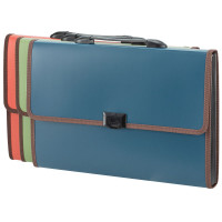 Папка-портфель DELI, А4+, с ручкой 13 отделений, ассорти