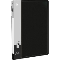Папка с зажимом Бюрократ, A4, 16 мм, 700 мкм, внутренний и торцевой карман, черная