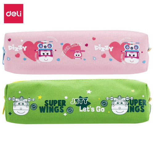 Пенал 1 отделение Deli "Super wings", 190х55х50 мм, на молнии, ассорти